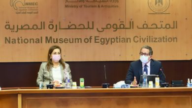 صورة وزير السياحة والآثار يطلع على الموقف المالي والإيرادات للمتحف القومي للحضارة