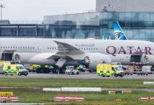 صورة إصابة 12 شخصاً على متن طائرة تابعة للخطوط القطرية متجهة من الدوحة لأيرلندا