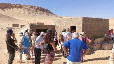 صورة وفود أجنبية متعددة الجنسيات تزور المناطق الأثرية بالمنيا
