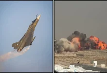 صورة تحطم طائرة مقاتلة هندية من طراز تيجاس بمعرض دبي للطيران