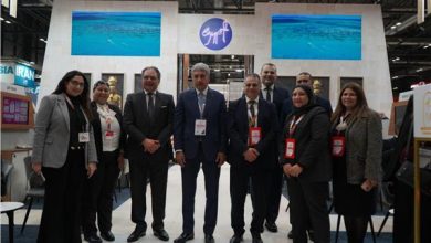 صورة افتتاح  الجناح المصري في معرض الفيتور السياحي بمدريد